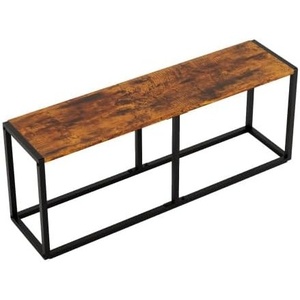 image:imageVINGLI 472 Inch Indoor Outdoor Bench Charcoal Gray Dining amp Patio Bench with Heavy Duty Metal Frame Backless Seating Bench for Dining Room Garden Porch Balcony amp EntrywayBrown