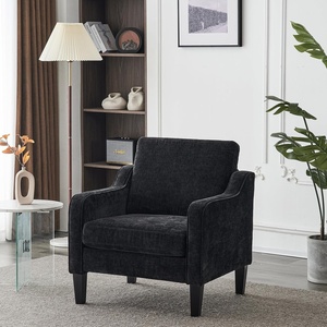 image:imageVINGLI Couches for Living Room Brown 71 Small Sofa Mid Century Modern Couches 3 Seater Comfy Couch Upholstered Soft Chenille Floor Couch for Bedroom Apartment OfficeBlack
