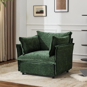 image:imageVINGLI Green Accent Chair 34 Width Oversized Reading Chair Upholstered Armchair Soft Chenille Fabric Living Room Chairs Sofa for Adults Bedroom Home Office Play Room