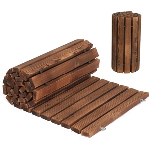image:imageVINGLI Oversized 22IN W 8FT L Wooden Garden Pathway for Outdoors Roll Out Garden Pathway Walkway Flooring WSteel Wire AntiSlip Texture Ground Stakes Outside Walkway for Patio Wedding PoolsideCarbonized Color