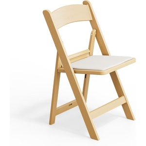 image:imageVINGLI Resin Folding Chairs with Cushion Foldable Plastic Chair with Comfortable Padded Seats Perfect for Event Party Indoor Outdoor White 4 PCNatural