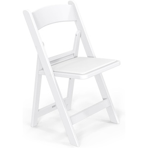 image:imageVINGLI Resin Folding Chairs with Cushion Foldable Plastic Chair with Comfortable Padded Seats Perfect for Event Party Indoor Outdoor White 4 PCWhite