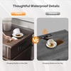 image:imageVINGLI 24 W Nightstand with Charging Station Wood Nightstand with Textured Drawers Large 3 Drawer Night Stand Antique Brown Night Stand for Bedroom with Curved Legs Bedside TableSide TableBrown