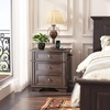 image:imageVINGLI 24 W Nightstand with Charging Station Wood Nightstand with Textured Drawers Large 3 Drawer Night Stand Antique Brown Night Stand for Bedroom with Curved Legs Bedside TableSide TableBrown