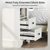 image:imageVINGLI 24 W Nightstand with Charging Station Wood Nightstand with Textured Drawers Large 3 Drawer Night Stand Antique Brown Night Stand for Bedroom with Curved Legs Bedside TableSide TableIvory White
