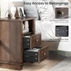 image:imageVINGLI 24 W Nightstand with Charging Station Wood Nightstand with Textured Drawers Large 3 Drawer Night Stand Antique Brown Night Stand for Bedroom with Curved Legs Bedside TableSide TableAntique Brown