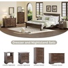image:imageVINGLI 24 W Nightstand with Charging Station Wood Nightstand with Textured Drawers Large 3 Drawer Night Stand Antique Brown Night Stand for Bedroom with Curved Legs Bedside TableSide TableAntique Brown