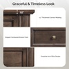 image:imageVINGLI 24 W Nightstand with Charging Station Wood Nightstand with Textured Drawers Large 3 Drawer Night Stand Antique Brown Night Stand for Bedroom with Curved Legs Bedside TableSide TableAntique Brown