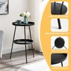 image:imageVINGLI 2Tier Round Outdoor Side Table Small End Table for Living Room Bedroom Office amp Outdoor  Metal Coffee Table Nightstand with Modern Design for Compact SpacesTrapezoid