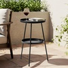 image:imageVINGLI 2Tier Round Outdoor Side Table Small End Table for Living Room Bedroom Office amp Outdoor  Metal Coffee Table Nightstand with Modern Design for Compact SpacesTrapezoid