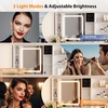 image:imageVINGLI 315 Small Vanity Desk with Mirror and Lights Glass Top Makeup Vanity Table White Dressing Table wHollywood Bulbs amp Big Mirror Corner Vanity for Bedroom Girls VanitiesWhite