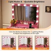 image:imageVINGLI 315 Small Vanity Desk with Mirror and Lights Glass Top Makeup Vanity Table White Dressing Table wHollywood Bulbs amp Big Mirror Corner Vanity for Bedroom Girls VanitiesHotpink