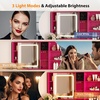 image:imageVINGLI 315 Small Vanity Desk with Mirror and Lights Glass Top Makeup Vanity Table White Dressing Table wHollywood Bulbs amp Big Mirror Corner Vanity for Bedroom Girls VanitiesHotpink