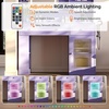image:imageVINGLI 315 Small Vanity Desk with Mirror and Lights Glass Top Makeup Vanity Table White Dressing Table wHollywood Bulbs amp Big Mirror Corner Vanity for Bedroom Girls VanitiesPurple