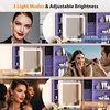 image:imageVINGLI 315 Small Vanity Desk with Mirror and Lights Glass Top Makeup Vanity Table White Dressing Table wHollywood Bulbs amp Big Mirror Corner Vanity for Bedroom Girls VanitiesPurple