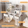 image:imageVINGLI 315 Small Vanity Desk with Mirror and Lights Glass Top Makeup Vanity Table White Dressing Table wHollywood Bulbs amp Big Mirror Corner Vanity for Bedroom Girls VanitiesWhite