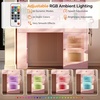 image:imageVINGLI 315 Small Vanity Desk with Mirror and Lights Glass Top Makeup Vanity Table White Dressing Table wHollywood Bulbs amp Big Mirror Corner Vanity for Bedroom Girls VanitiesPink