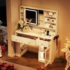 image:imageVINGLI 315 Small Vanity Desk with Mirror and Lights Glass Top Makeup Vanity Table White Dressing Table wHollywood Bulbs amp Big Mirror Corner Vanity for Bedroom Girls VanitiesWhite