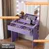 image:imageVINGLI 315 Small Vanity Desk with Mirror and Lights Glass Top Makeup Vanity Table White Dressing Table wHollywood Bulbs amp Big Mirror Corner Vanity for Bedroom Girls VanitiesPurple