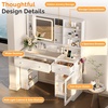 image:imageVINGLI 315 Small Vanity Desk with Mirror and Lights Glass Top Makeup Vanity Table White Dressing Table wHollywood Bulbs amp Big Mirror Corner Vanity for Bedroom Girls VanitiesWhite