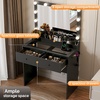 image:imageVINGLI 315 Small Vanity Desk with Mirror and Lights Glass Top Makeup Vanity Table White Dressing Table wHollywood Bulbs amp Big Mirror Corner Vanity for Bedroom Girls VanitiesBlack