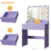 image:imageVINGLI 315 Small Vanity Desk with Mirror and Lights Glass Top Makeup Vanity Table White Dressing Table wHollywood Bulbs amp Big Mirror Corner Vanity for Bedroom Girls VanitiesPurple