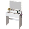 image:imageVINGLI 315 Small Vanity Desk with Mirror and Lights Glass Top Makeup Vanity Table White Dressing Table wHollywood Bulbs amp Big Mirror Corner Vanity for Bedroom Girls VanitiesWhite