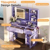 image:imageVINGLI 315 Small Vanity Desk with Mirror and Lights Glass Top Makeup Vanity Table White Dressing Table wHollywood Bulbs amp Big Mirror Corner Vanity for Bedroom Girls VanitiesPurple