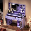 image:imageVINGLI 315 Small Vanity Desk with Mirror and Lights Glass Top Makeup Vanity Table White Dressing Table wHollywood Bulbs amp Big Mirror Corner Vanity for Bedroom Girls VanitiesPurple