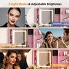 image:imageVINGLI 315 Small Vanity Desk with Mirror and Lights Glass Top Makeup Vanity Table White Dressing Table wHollywood Bulbs amp Big Mirror Corner Vanity for Bedroom Girls VanitiesPink