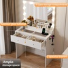 image:imageVINGLI 315 Small Vanity Desk with Mirror and Lights Glass Top Makeup Vanity Table White Dressing Table wHollywood Bulbs amp Big Mirror Corner Vanity for Bedroom Girls VanitiesWhite