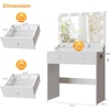 image:imageVINGLI 315 Small Vanity Desk with Mirror and Lights Glass Top Makeup Vanity Table White Dressing Table wHollywood Bulbs amp Big Mirror Corner Vanity for Bedroom Girls VanitiesWhite