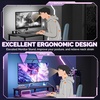 image:imageVINGLI 32 Inch Small Computer Desk Gaming Desk wPower Outlets amp LED Lights Headphone Hook for Bedroom Kids Desk Carbon Fiber Surface Gamer Desk for Small Space47 Inch