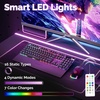 image:imageVINGLI 32 Inch Small Computer Desk Gaming Desk wPower Outlets amp LED Lights Headphone Hook for Bedroom Kids Desk Carbon Fiber Surface Gamer Desk for Small Space32 Inch