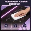 image:imageVINGLI 32 Inch Small Computer Desk Gaming Desk wPower Outlets amp LED Lights Headphone Hook for Bedroom Kids Desk Carbon Fiber Surface Gamer Desk for Small Space32 Inch