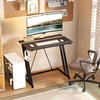 image:imageVINGLI 32 Inch Small Computer Desk Gaming Desk wPower Outlets amp LED Lights Headphone Hook for Bedroom Kids Desk Carbon Fiber Surface Gamer Desk for Small Space32 Inch
