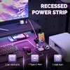 image:imageVINGLI 32 Inch Small Computer Desk Gaming Desk wPower Outlets amp LED Lights Headphone Hook for Bedroom Kids Desk Carbon Fiber Surface Gamer Desk for Small Space47 Inch