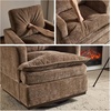 image:imageVINGLI 360 Swivel MidCentury Modern Accent Armchair with DoubleLayer Seat Cushions Comfy Single Square Sofa Upholstered Club Chair for Living RoomBedroom Reading Room Chenille Khaki
