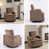 image:imageVINGLI 360 Swivel MidCentury Modern Accent Armchair with DoubleLayer Seat Cushions Comfy Single Square Sofa Upholstered Club Chair for Living RoomBedroom Reading Room Chenille Khaki