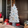 image:imageVINGLI 4ft White Christmas Tree with Plastic Pot 200 Mixed Pine amp PVC Tips Small Artificial Xmas Tree Perfect for Bedroom Office Desk Apartment Dorm Small Spaces Holiday Decor 2 PackWhite