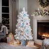 image:imageVINGLI 4ft White Christmas Tree with Plastic Pot 200 Mixed Pine amp PVC Tips Small Artificial Xmas Tree Perfect for Bedroom Office Desk Apartment Dorm Small Spaces Holiday Decor 2 PackWhite