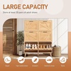 image:imageVINGLI 6 Flip Drawer Shoe Cabinet for Entryway Rustic Shoe Storage Cabinet with 5 Solid Wood Legs Farmhouse Barn Door Design Shoe Organizer for Hallway Bedroom or Living Room Natural Wood FinishNatural Wood Color