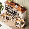 image:imageVINGLI 6 Flip Drawer Shoe Cabinet for Entryway Rustic Shoe Storage Cabinet with 5 Solid Wood Legs Farmhouse Barn Door Design Shoe Organizer for Hallway Bedroom or Living Room Natural Wood FinishRustic White  Vintage Brown