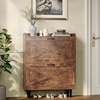 image:imageVINGLI 6 Flip Drawer Shoe Cabinet for Entryway Rustic Shoe Storage Cabinet with 5 Solid Wood Legs Farmhouse Barn Door Design Shoe Organizer for Hallway Bedroom or Living Room Natural Wood FinishRustic Brown