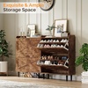 image:imageVINGLI 6 Flip Drawer Shoe Cabinet for Entryway Rustic Shoe Storage Cabinet with 5 Solid Wood Legs Farmhouse Barn Door Design Shoe Organizer for Hallway Bedroom or Living Room Natural Wood FinishRustic Brown