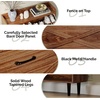 image:imageVINGLI 6 Flip Drawer Shoe Cabinet for Entryway Rustic Shoe Storage Cabinet with 5 Solid Wood Legs Farmhouse Barn Door Design Shoe Organizer for Hallway Bedroom or Living Room Natural Wood FinishWalnut