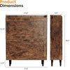image:imageVINGLI 6 Flip Drawer Shoe Cabinet for Entryway Rustic Shoe Storage Cabinet with 5 Solid Wood Legs Farmhouse Barn Door Design Shoe Organizer for Hallway Bedroom or Living Room Natural Wood FinishRustic Brown