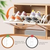 image:imageVINGLI 6 Flip Drawer Shoe Cabinet for Entryway Rustic Shoe Storage Cabinet with 5 Solid Wood Legs Farmhouse Barn Door Design Shoe Organizer for Hallway Bedroom or Living Room Natural Wood FinishNatural Wood Color