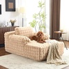image:imageVINGLI Boneless Chaise Lounge Chair Indoor 555 Deep Seat Sleeper Sofa Bed Upholstered Bubble Fleece Fabric Couches for Living Room Bedroom Play Room No Assembly RequiredLight Brown