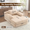 image:imageVINGLI Boneless Chaise Lounge Chair Indoor 555 Deep Seat Sleeper Sofa Bed Upholstered Bubble Fleece Fabric Couches for Living Room Bedroom Play Room No Assembly RequiredLight Brown